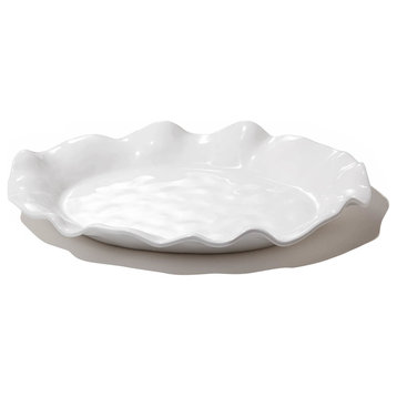 Melamine Havana Oval Platter, White