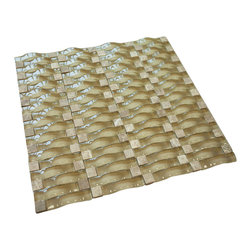 Light Brown 3D Sea Wave Glass Mosaic Tiles - Home Accessories & Decor