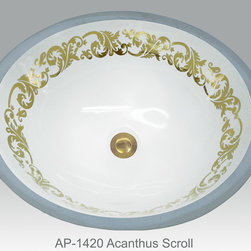 Hand Painted Undermounts by Atlantis Porcelain - Bathroom Sinks