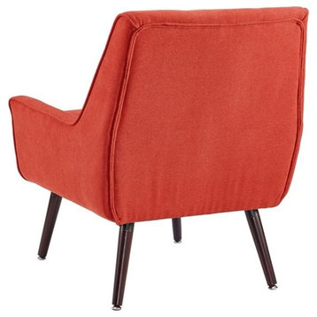 Linon Trelis Wood Upholstered Accent Chair in Orange
