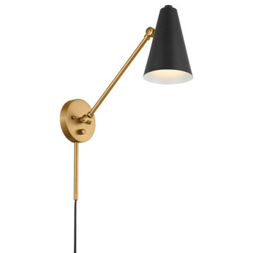 Sylvia 9" Wall Sconce in Natural Brass