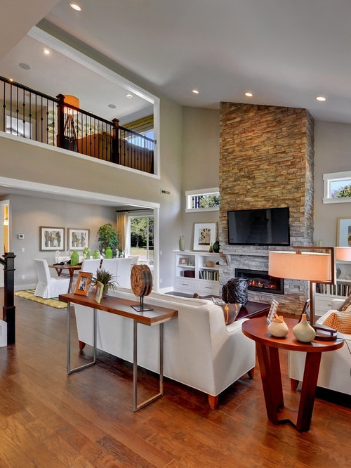 Overlooking Living Room Home Design Ideas, Pictures, Remodel and Decor