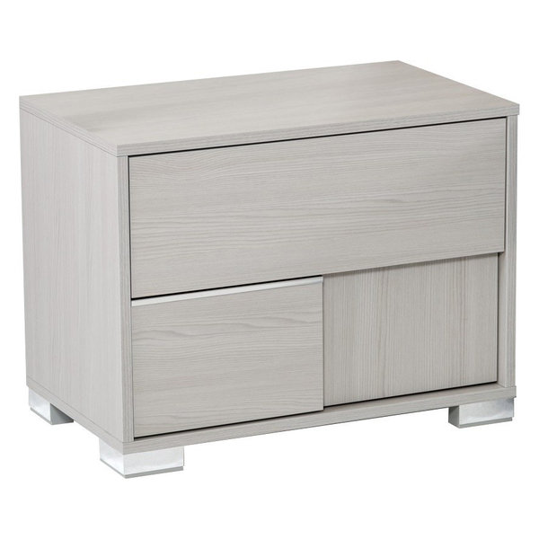 Modrest Ethan Italian Modern Gray Nightstand, Left