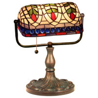 Tiffany-style Banker Blue Eyes Desk Lamp