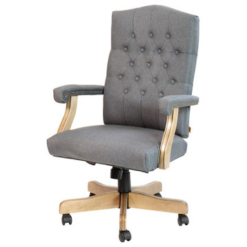 Flash Furniture High Back Fabric Chair, Gray Fabric/Driftwood