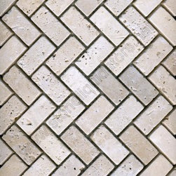 Baja Cream Travertine Herringbone Mosaic Tumbled - Home Accessories & Decor