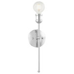 Livex Lighting - Livex Lighting Lansdale 1 Light Polished Chrome ADA Single Sconce - Simplicity and attention to detail are the key elements of the Lansdale collection.  The dimensional form, exposed bulbs and combination of finishes adds a playful mood to a contemporary or urban interior. This single-light sconce design gives a new face to a bedroom, hallway or a bathroom vanity.  It is shown in a polished chrome finish.