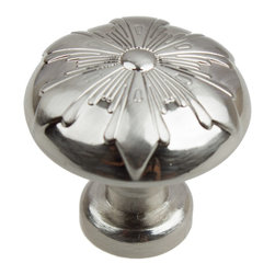 GlideRite Hardware - 1-1/8" Round Snowflake Cabinet Knob, Satin Nickel - Cabinet And Drawer Knobs