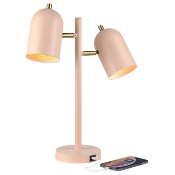Globe Electric 91000000 Carter 2 Light 18" Tall Accent Desk Lamp - Matte Pink