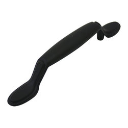 Cosmas - Cosmas 4007FB Flat Black Cabinet Pull, 3" Hole Centers - Cabinet And Drawer Handle Pulls