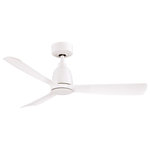 Fanimation - Kute, 44" Matte White With Matte White Blades - Kute is an understatement when it comes to this Fanimation ceiling fan.  Kute is available in a 44 or 52 inch sweep with multiple finish options.  This ceiling fan is Damp rated for use inside or out and includes a handheld remote control.  The optional LED light kit and smart home compatibility make this the perfect option for any home.  fanSync WiFi receiver for smart home connectivity sold separately.