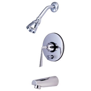 Kingston Brass Tub and Shower Faucet With Diverter, Polished Chrome