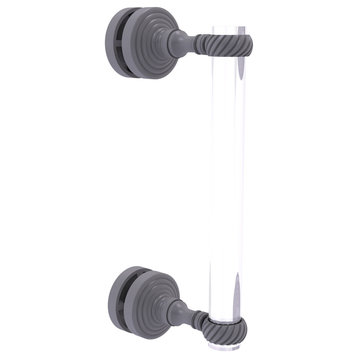 Pacific Grove 8" Twisted Accent Single Side Shower Door Pull, Matte Gray