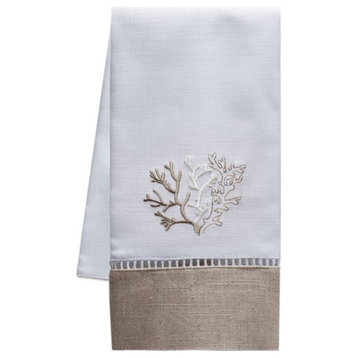 Combo Linen Hand Towel, Coral