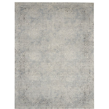 Nourison Home 9'3"x12'9" Rustic Textures Ivory and Slate Blue Oversized Rug