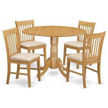 5 Pc Small Kitchen Table Set -Round Kitchen Table And 4 Dining Chairs