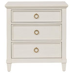 Universal Furniture - Universal Furniture Getaway Coastal Living Antibes Nightstand - Bring classic appeal to bedsides with the Antibes Nightstand, featuring 3 drawers with gold ring pulls, and a white finish.
