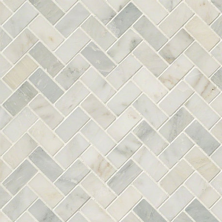 Greecian White 1x2 Herringbone Polished Pattern