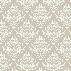 Greige Damask Shelf Paper Drawer Liner, 48x24, Laminated Vinyl