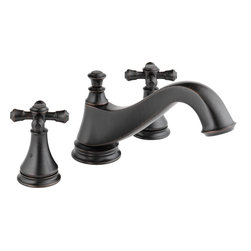 Delta Cassidy 3-Hole Roman Tub Trim - Low Arc Spout - Bathtub Faucets