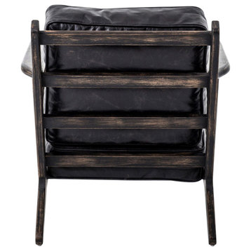Irondale Brooks Lounge Chair, Black Wash Weathered
