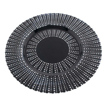 Sparkles Home Glass Charger Plate - Black