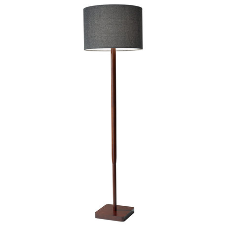 Ellis Floor Lamp, Walnut Rubberwood