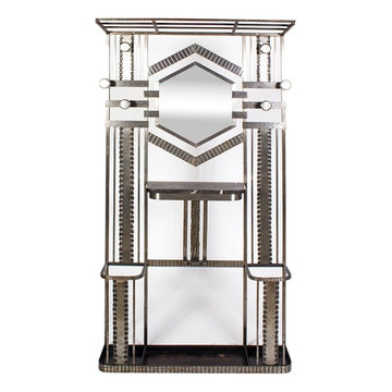 FRENCH ART DECO HALL COAT RACK BY FER FORGE