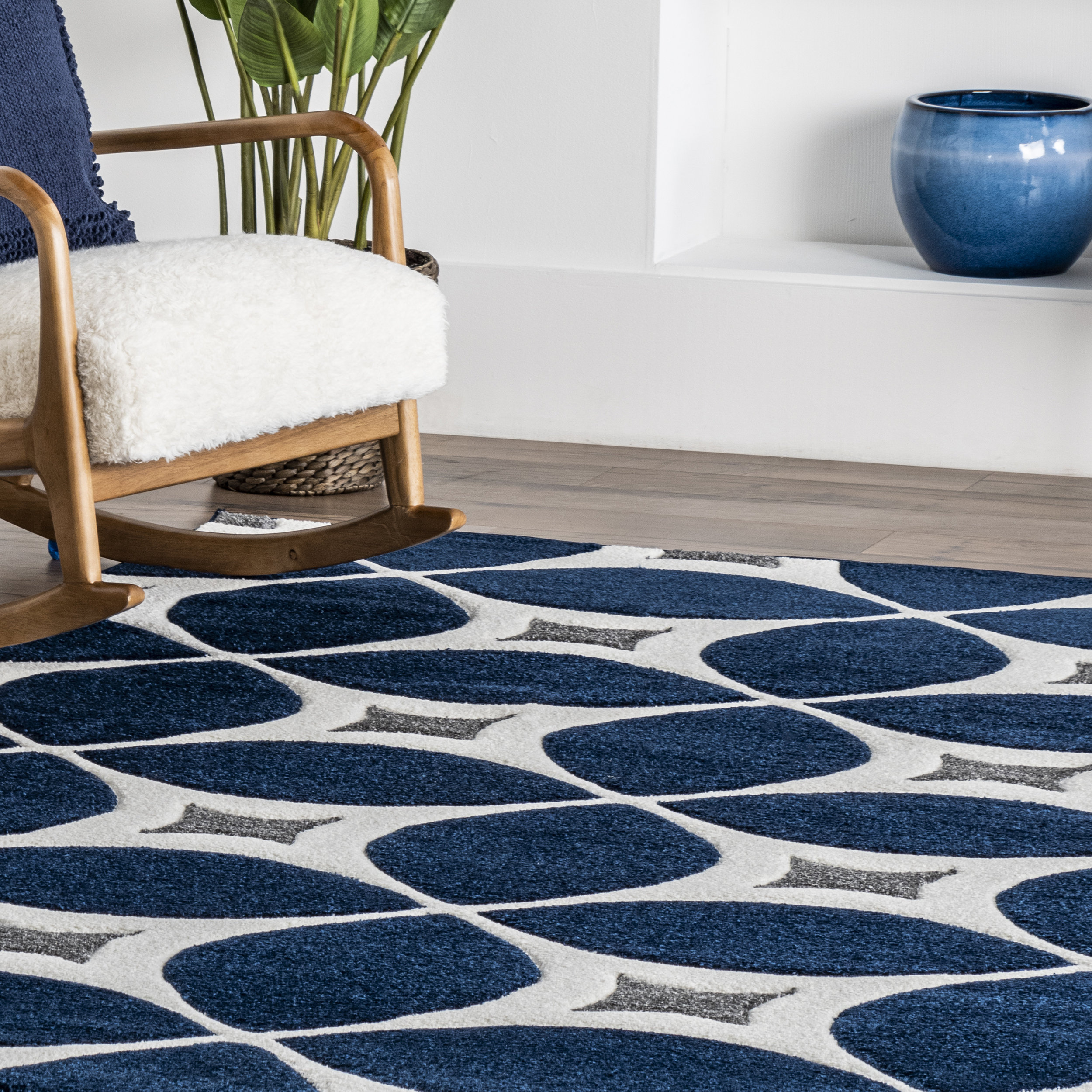 Nuloom Hand-Tufted Gabriela Area Rug, Navy 4'x6'