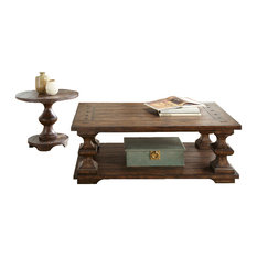 Spanish Style Coffee Tables | Houzz - Liberty Furniture - Liberty Furniture Sedona 3 Pc Occassional Table Set,  Kona Brown - Coffee