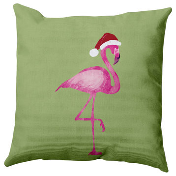 Snow Bird Decorative Throw Pillow, Green, 26"x26"