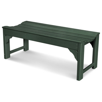 Polywood Traditional Garden 48" Backless Bench, Green