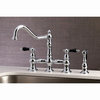 KS3271PKLBS Duchess Bridge Kitchen Faucet With Brass Sprayer, Polished Chrome