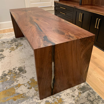 Oversized Black Walnut Waterfall Desk