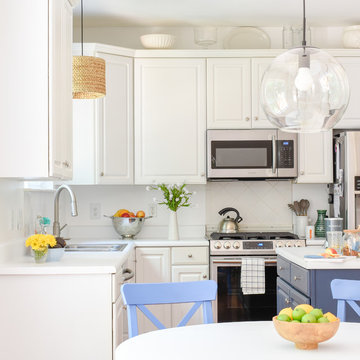 White Kitchen With Colorful Accents