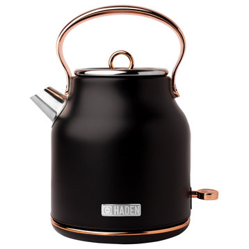 Haden Heritage 1.7 Ltr Stainless Steel Electric Kettle, Black and Copper