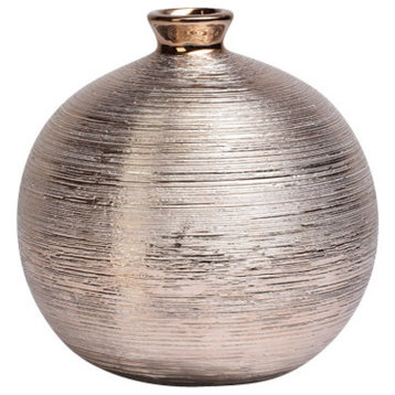 Spun Round Metallic Vase