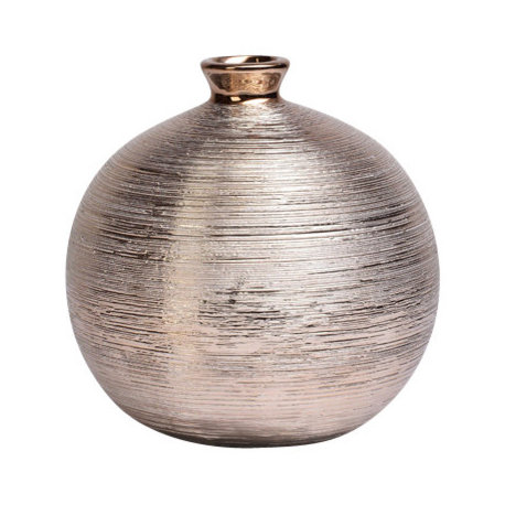 Spun Round Metallic Vase