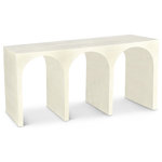 Meridian Furniture - June Black Oak Console Table, Cream, 60" W X 18" D X 30" H - Liven up your entranceway with this stunning oak console table from the June collection. Crafted from solid white oak, this console table is well built and can withstand the weight of practically anything. Its mid-century style provides an alluring accent piece to your home or office, while its sturdy table top gives you ample space to store knick-knacks such as vases and candles. Featuring a sleek cream finish, this contemporary piece is the perfect addition to any modern space.