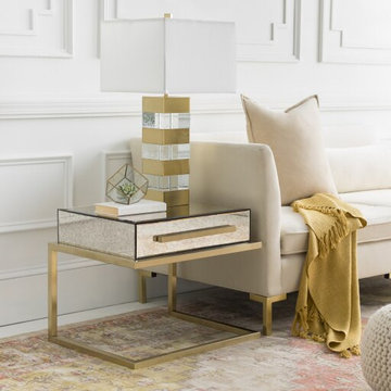 Modern Glass and Lucite Side End Tables
