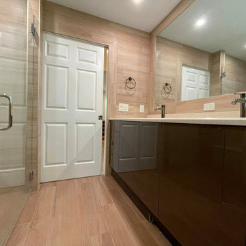 Master Bath- full tile floor & walls