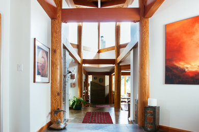 Inspiration for a contemporary hallway remodel in Vancouver