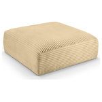 Meridian Furniture - Shaggy Upholstered Ottoman, Camel, Corduroy Performance Fabric - Indulge in the allure of the Camel Corduroy Performance Fabric Shaggy Ottoman by Meridian Furniture. Its captivating design and luxurious Camel Corduroy Performance Fabric elevate any space with effortless elegance. Crafted with precision and durability in mind, this stunning piece becomes the focal point of gatherings, fostering moments of connection and warmth. Embrace sophistication and style with the Shaggy Ottoman, a testament to exquisite taste and timeless beauty.