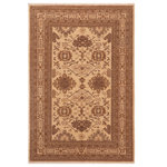 Bareens Designer Rugs - Classic Ziegler Toi Beige Tan Hand-Knotted Wool Rug - 6'1'' x 9'2'' - Enhance the ambiance of your home with this magnificent Persian-influenced Turkish hand-knotted rug made by skilled artisans capable of creating the most exceptional vegetable dyes and hand-spun wool. This exquisite handmade rug is a one-of-a-kind Peshawar Kafkaz, otherwise identified as Chobi, Chobi Peshawar, Oushak, or Ziegler rug. These handmade rugs are crafted in Pakistan utilizing superior-quality wool imported from Australia, New Zealand, and Korea in two types of weaves: the Persian weave and the Mori weave. This rug is meticulously crafted by hand using the finest natural vegetable dyes extracted from local plants. The artisans use a blend of hand-spun local and fine merino wool, resulting in a rug with a compelling texture, higher lanolin content, and longer staple. The artisans occasionally incorporate natural or artificial silk into the pile to enhance specific motifs. The finished product is an awe-inspiring execution of flawless design and an understated palette that exudes elegance.