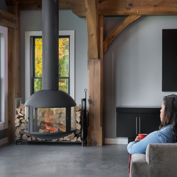 Suspended Wood Fireplace