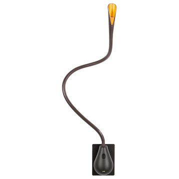 Innermost Cobra LED flexible arm Wall Task Light, Brown