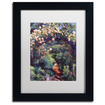 David Lloyd Glover 'Rose Arbor Pathway' Art, Black Frame, 11"x14", White Matte