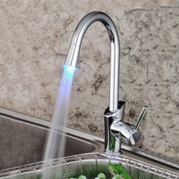 Contemporary Water Power LED Kitchen Sink Faucet - T1771F - Kitchen Faucets