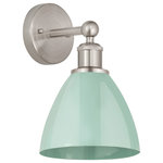 Innovations Lighting - Plymouth Dome 1 Light Wall Sconce, Brushed Satin Nickel, Seafoam - Innovation at its finest and a true game changer. Edison marries the best of our Franklin and Ballston collections to give you versatility of design and uncompromising construction. Edison fixtures are industrial-inspired and can be customized with glass or metal shades from both the Franklin and Ballston collections.