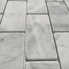 Carrara White Marble 2x4 Subway Brick NonSlip Mosaic Tile Tumbled, 1 sheet